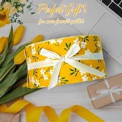80 PCS Jelly Roll Fabric Strips Yellow Blue Floral Cotton Quilting 2.5×20 In
