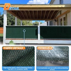Shade Cloth Fabric Roll Green Privacy Fence Screen UV Block Garden Shelter Cover