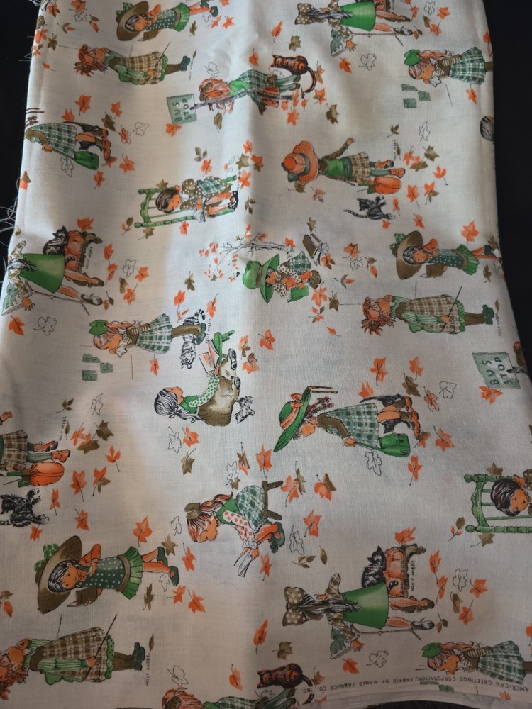 1 3/8 Yds Holly Hobbies Fabric American Greetings Corp By Manes Fabric Co