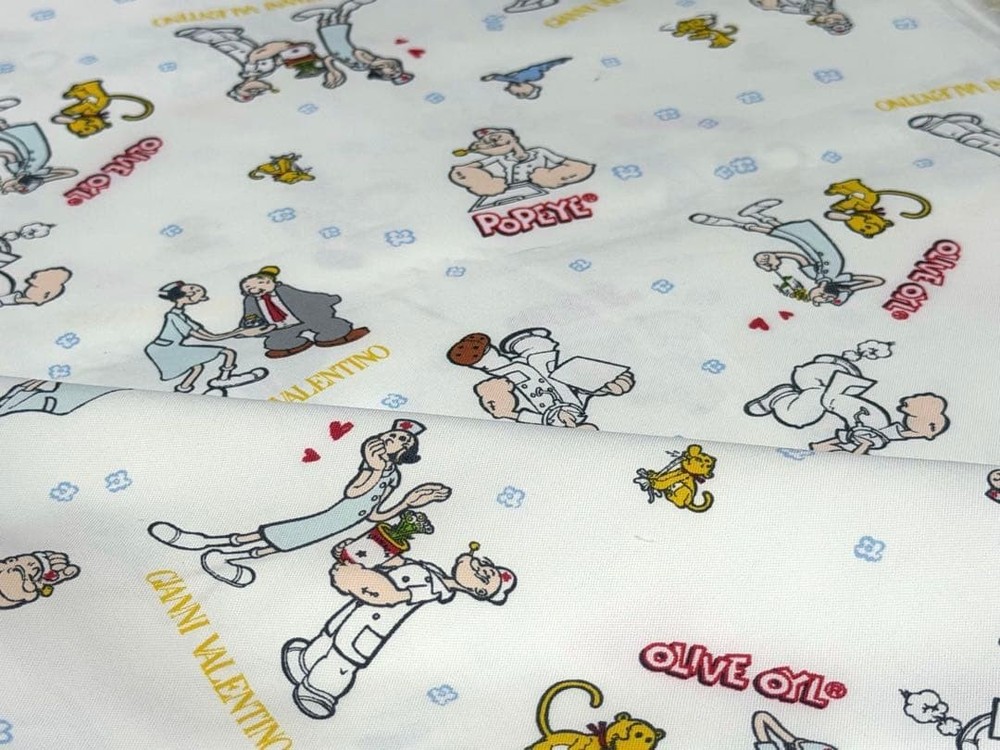 GIANNI VALENTINO & POPEYE Vintage Fabric 149x50cm Wide Retro Collectible
