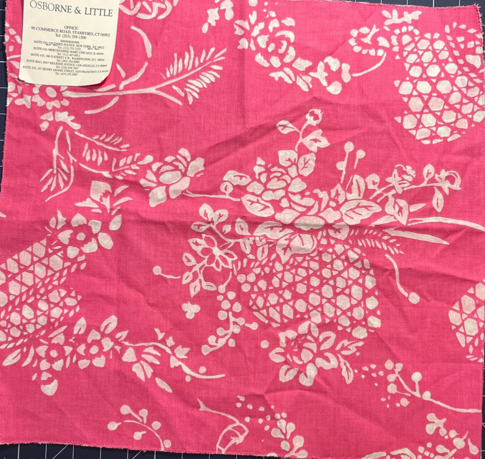 Osborne and Little Vintage Flowers Tasket Pattern 17”x 17.5” Sample Remnant