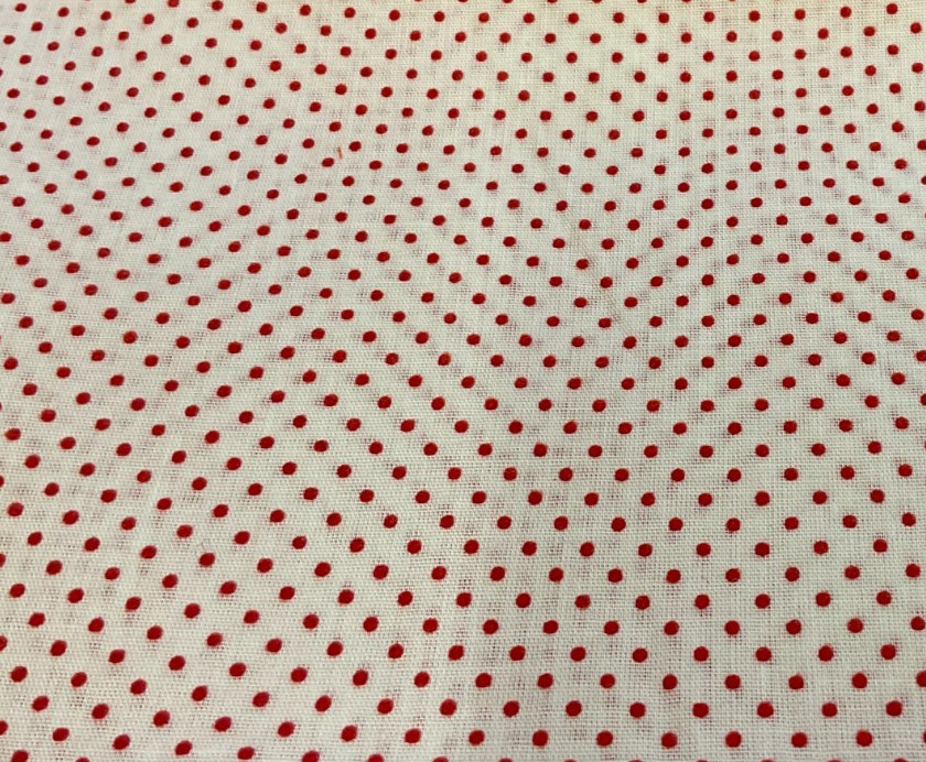 RED PINDOTS TEXTURED – COTTON– 1/2 YARD