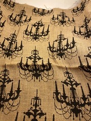 Burlap Black CHANDELIER Print 54″ x 38″