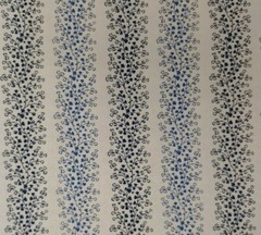 Blue White Floral Fabric TIMELESS Stripes Quilters Cotton 3 Continuous Yards