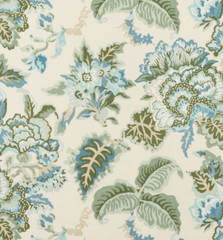 COWTAN & TOUT CURTAIN FABRIC DESIGN Palmerston 4 METRES BLUE/WILLOW 100% LINEN