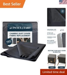 40 Inch x 3 Yard Upholstery Black Cambric Dust Cover Fabric Replacement for S…