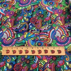 Cotton Fabric FQ Kaleidoscope Packed Geo Jewel Tone 18″ X 22″ Fat Quarter