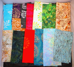 1 Lb 10 Oz Batik Quilting Cotton Fabric Scraps Assorted Sizes & Colors Lot 3