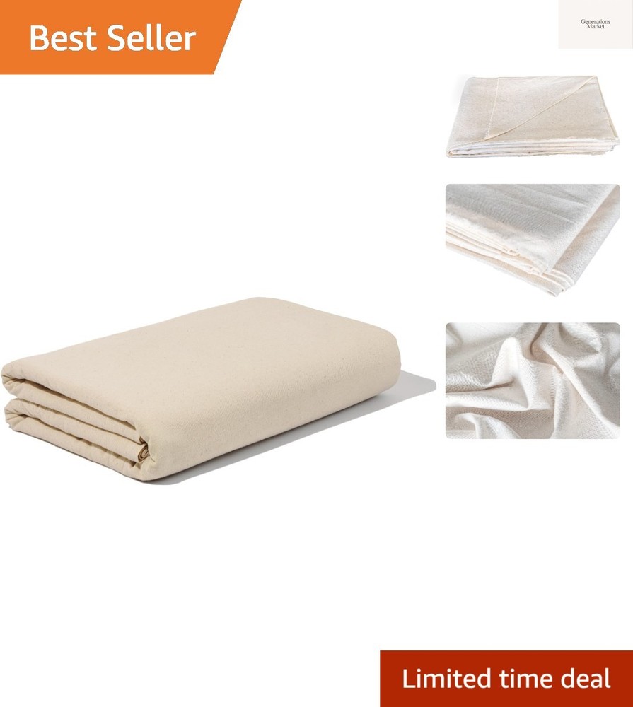 Unbleached Muslin Fabric by Yard – 5 Yards, 60″ Wide All Natural Cotton Musli…