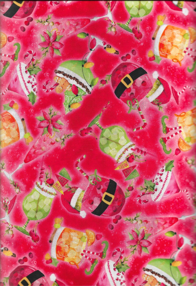 100% cotton Christmas fabric “JIngle Juice ” by 3 Wishes Fabric