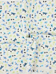 Snuggle Flannel Baby Fabric Butterflies 30″ x 42″ Pre-Shrunk Blue White Green
