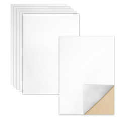 6 Pcs Self Adhesive Felt Sheets, White Felt Sheet with Adhesive Backing, 8 X 12