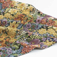 Yellow Daffodil Floral Vintage Jacquard Tapestry Upholstery Indoor Decor Fabric