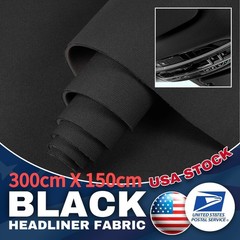 New 118″x60″ 3MM Black Flat Knit Headliner Fabric for Car Truck Interior Roof