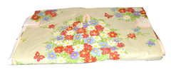 Vintage Bloomcraft Red White Purple Daisies Screen Print Fabric 15 Yard 21″