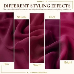 Soft Sheer Chiffon Fabric By The Yard 60″x5 Yards Wedding Arch Burgundy