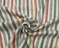 BALLARD DESIGN COLLISTER MULTI HERRINGBONE STRIPE WOVEN FABRIC BY THE YARD 54″W