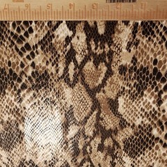 GLOSSY SCALES BROWN TAN SNAKE PYTHON STRETCH SPANDEX FABRIC 58″ BY THE YARD