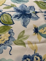 Richloom Floral Cotton Duck Fabric Blue Teal Canvas 55” x 55” Home Decor