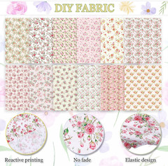 12 Pcs Spring Cotton Fabric Bundles 18 X 22 Inch Floral Quilting Fabric