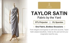 Taylor Satin Fabric by the Yard 2-Way Stretch Poly Spandex Woven Dress Costume