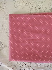 Vintage Cotton Fabric Country Rose Pink Tiny Hearts BTFQ 18×22