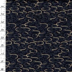 Asian – Year of the Dragon – Dragon Swirls – LEIA-864-3 – BLACK – By Half Yard
