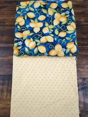 Lot of Fabric, Lemons, blue and yellow, 2lb 10oz