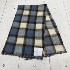 Madewell Wool Blend Brushed Plaid Fabric Sample Scrap Blue Check Coat Jacket