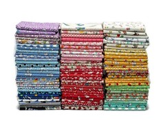 10 Fat Quarters Bundle | 1930s-1950s Reproduction Feed Sack Floral Cotton Fabric