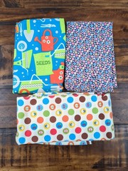 Lot of Fabric, gardening, buttons, food, vibrant multicolor, 1lb 10oz