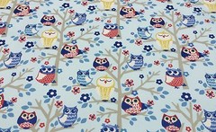 WAVERlY SIT N A TREE BLUEBONNET BLUE OWL BIRD TREE FABRIC BY THE YARD 54″W
