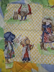 VTG J Manes Lot Of 3 HOLLY HOBBIE HTF Fabric Pieces Various Sizes Read