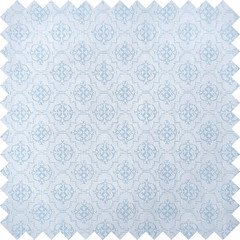 Sky Blue Floral Ceremonial Jacquard Fabric Vintage Luxury Wedding Dress Material