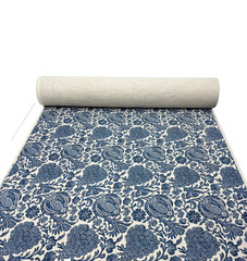 P KAUFMANN BOUNTIFUL INDIGO BLUE BATIK FLORAL MULTIPURPOSE FABRIC BY YARD 54″W