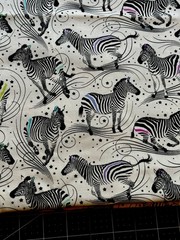 1/2 Yard Tula Pink LINEWORK ZEBRA Animal Black White Cotton Quilt Fabric