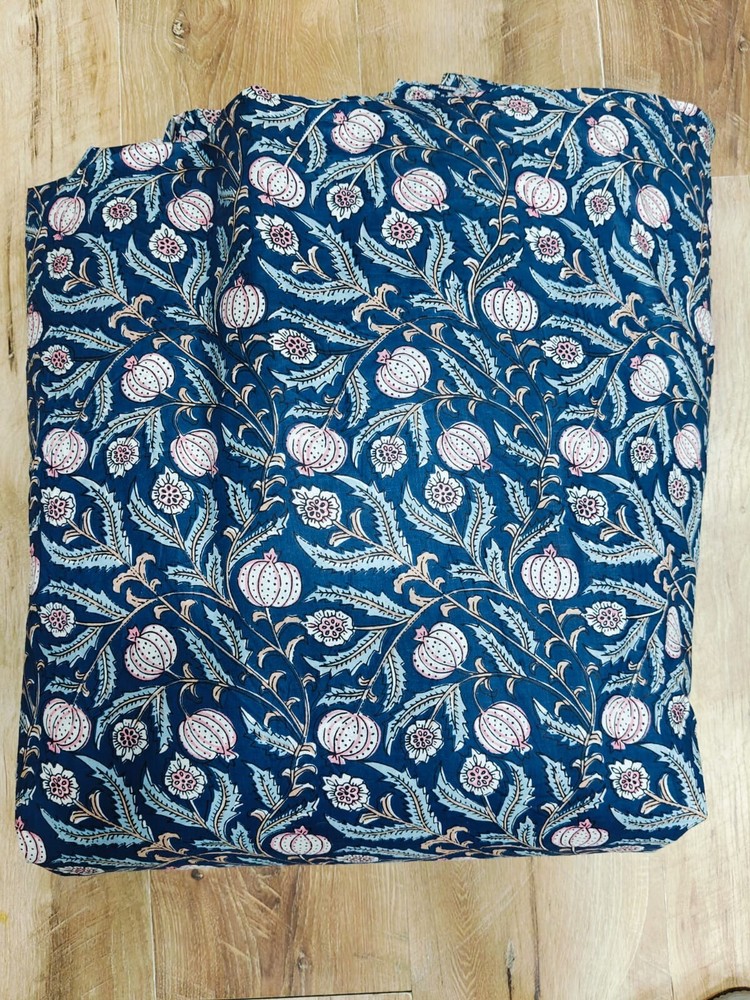 25 Yard Hand Block Print Handmade Cotton Indian Natural Sanganeri Print Fabric