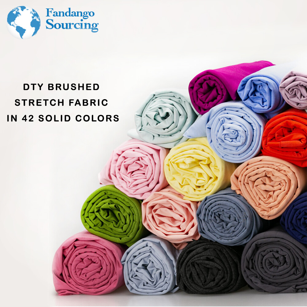 DTY BRUSHED STRETCH FABRIC IN 42 SOLID COLORS. GOOD FOR FACE COVER US SELLER