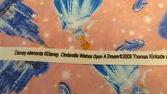 Disney Cinderella Pink Fabric Princess Castel Glass Slipper 2009 1yd x 44 Cotton