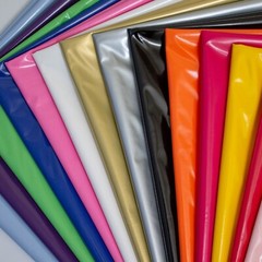 PVC Shiny Stretch Fabric – 1 Way Natural stretch – PU Coated – width 140 cm