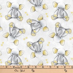 Sleepytime Elephants Print Fleece Fabric – 60″ Wide – Sold by The Yard