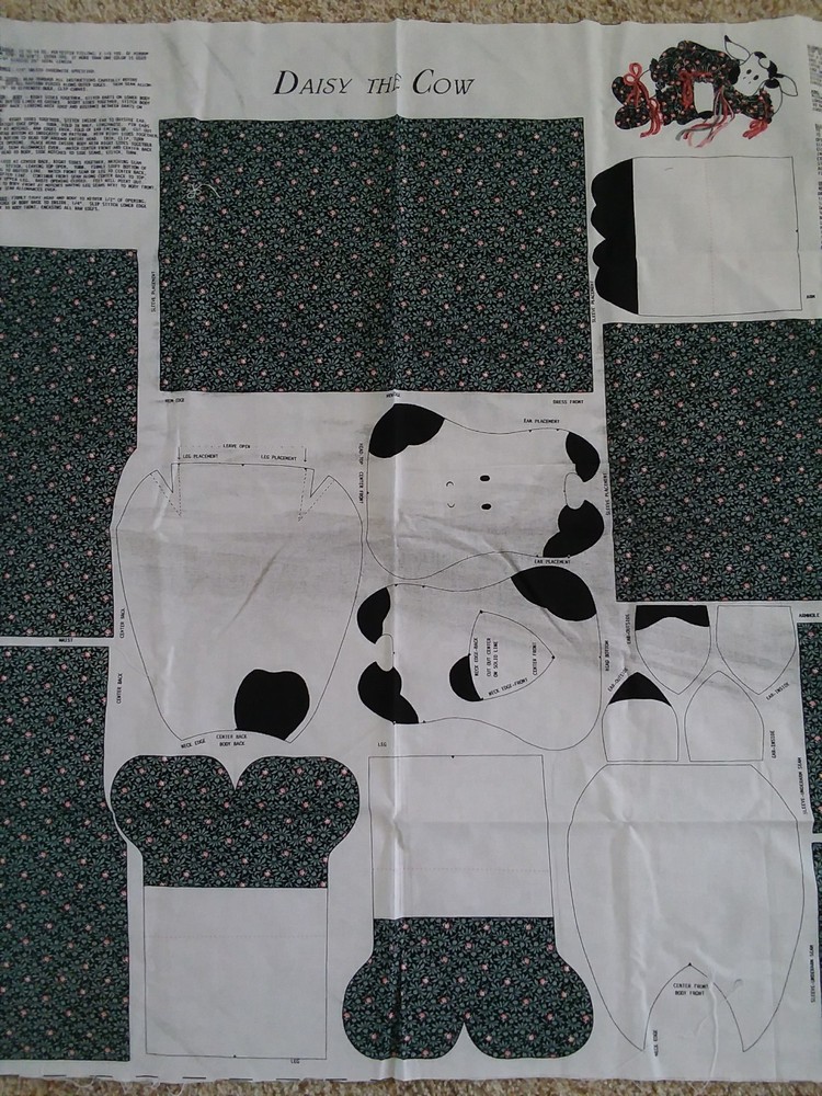 Spring Industries Plush Daisy The Cow Fabric Panel
