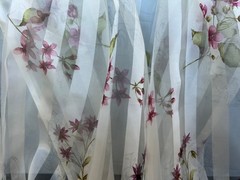 Purple Plum and Creme color floral print soft chiffon Fabric By the Yard 58″