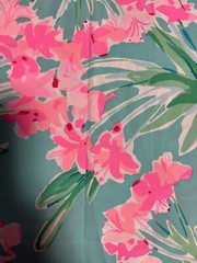 Lilly Pulitzer Beautiful Pink And Teal 18”x18” Non-Stretch Cotton fabric square