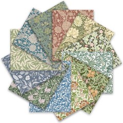12Pcs Retro Floral Cotton Fabric Bundles 18 X 22″ William Morris Fat Quarters