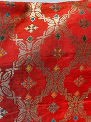 India banarasi brocade silk dress craft clothing drapery SEWING fabric BTY RED