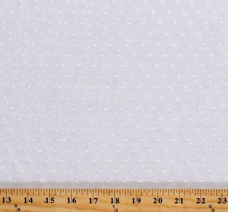 58″ Cotton Swiss Tufted Dot Textured White Apparel Fabric by the Yard (D171.08)
