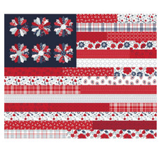 Patriotic Flag Fabric American Beauty Country Cotton Riley Blake 36″X44″ Panel