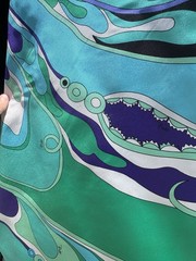 Italian Deadstock 100% Silk Twill 60 GSM Fabric By The Yard Emilio Pucci Logo