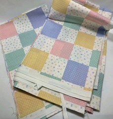 VTG 2pc Spring Industries Alphabet Rainbow Fabric Pieces Baby Nursery 1980s 1.5y
